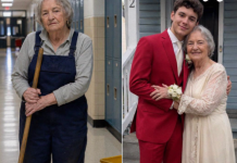 Mon fils a invité la concierge de l’école au bal de promo parce qu’elle n’en avait jamais eu un – Ce qui s’est passé pendant leur danse a laissé tout le monde sans voix